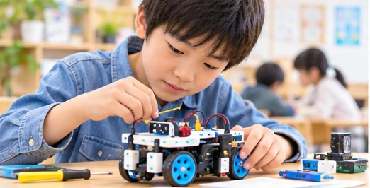 ロボット製作を楽しむ子どものイメージ